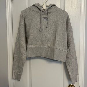 Grey Adidas Cropped Hoodie